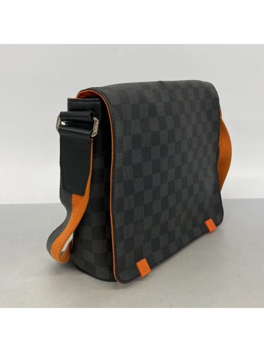 Louis Vuitton Shoulder Bag Damier Graphite District PM NM Black Orange
